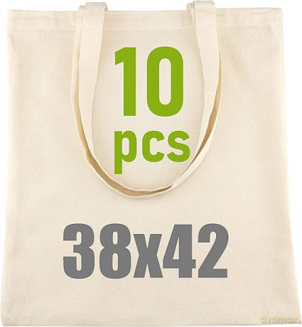 Torba Bawełniana 140g 380x420 Z Uszami Bez Nadruku 10szt Naturalny