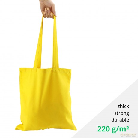 Torba Bawełniana 220g 380x420 Z Uszami Bez Nadruku 5szt Lemon