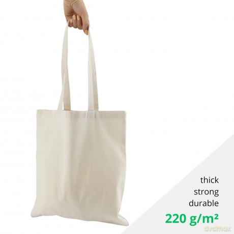 Torba Bawełniana 220g 380x420 Z Uszami Bez Nadruku 5szt Naturalny
