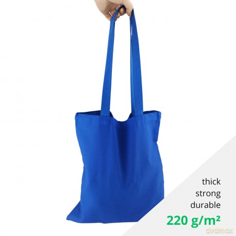 Torba Bawełniana 220g 380x420 Z Uszami Bez Nadruku 5szt Niebieski
