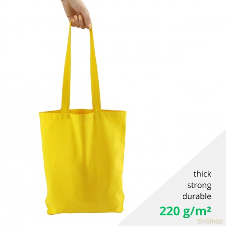 Torba Bawełniana 220g 380x420x10 Poszerzana Z Uszami Bez Nadruku 5szt Lemon