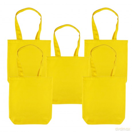 Torba Bawełniana 220g 380x420x10 Poszerzana Z Uszami Bez Nadruku 5szt Lemon