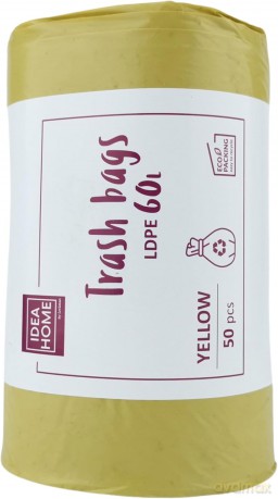 Worki Ih Ldpe 60l Żółty 50szt