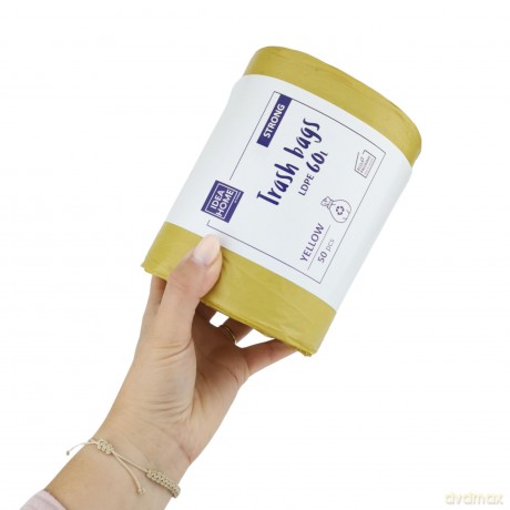 Worki Ih Ldpe Mocny 60l Żółty 50szt