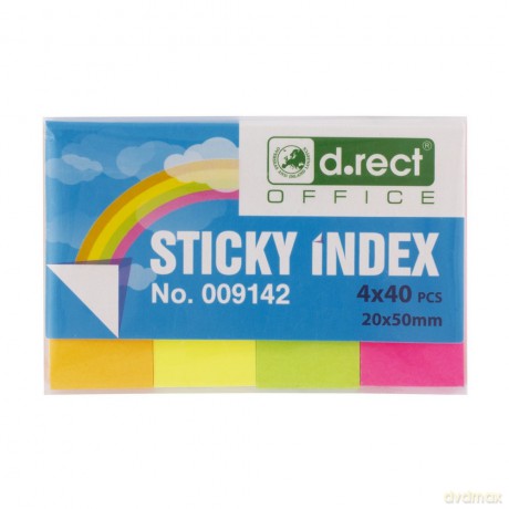 Zakładki Indeksujące Papierowe 20x50mm 4x40szt Kartonik 24szt