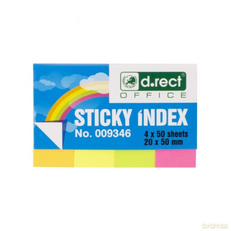 Zakładki Indeksujące Papierowe 20x50mm 4x50szt Kartonik 24szt