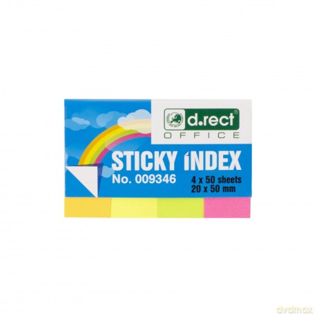 Zakładki Indeksujące Papierowe 20x50mm 4x50szt Kartonik 24szt
