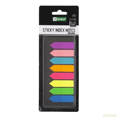 Zakładki Indeksujące Pet 12x45mm 8x25szt Strzałka Z Linijką 24szt