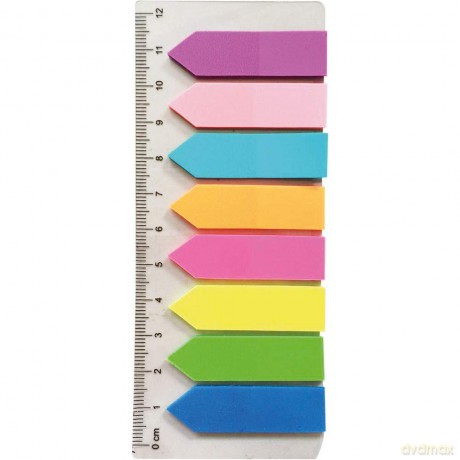 Zakładki Indeksujące Pet 12x45mm 8x25szt Strzałka Z Linijką 24szt