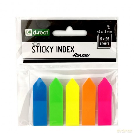 Zakładki Indeksujące Pet 45x12mm 5x25szt Strzałka 30szt