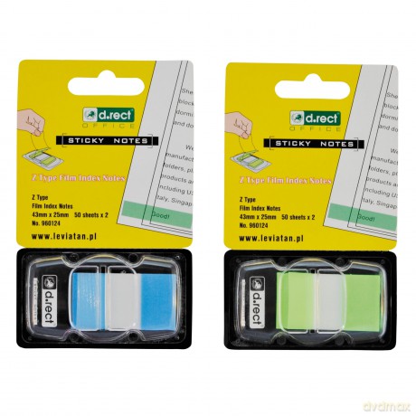 Zakładki Indeksujące Pet Z-Type 43x25mm 1x50szt 24szt