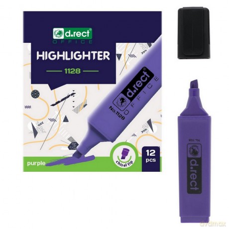 Zakreślacz D.Rect 1128 Fioletowy 12szt