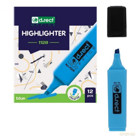 Zakreślacz D.Rect 1128 Niebieski 12szt