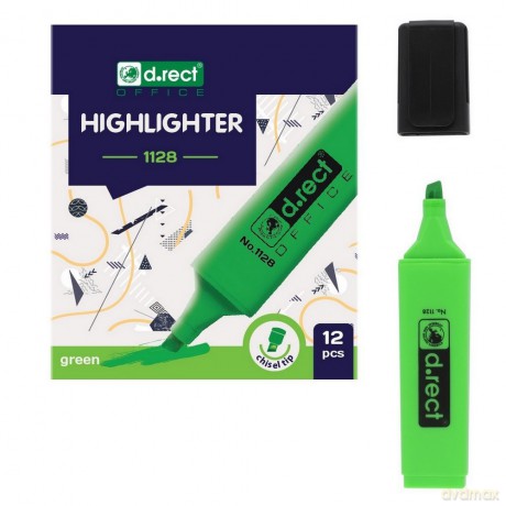 Zakreślacz D.Rect 1128 Zielony 12szt
