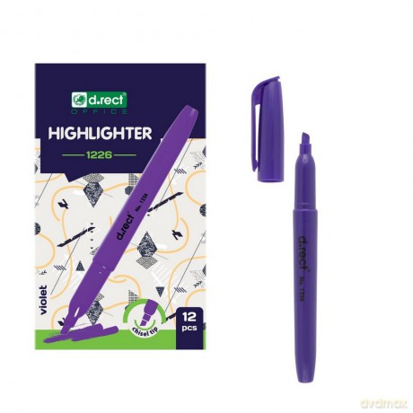 Zakreślacz D.Rect 1226 Fioletowy 12szt
