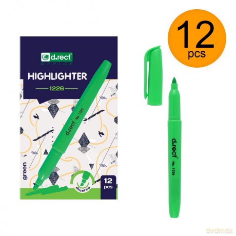 Zakreślacz D.Rect 1226 Zielony 12szt