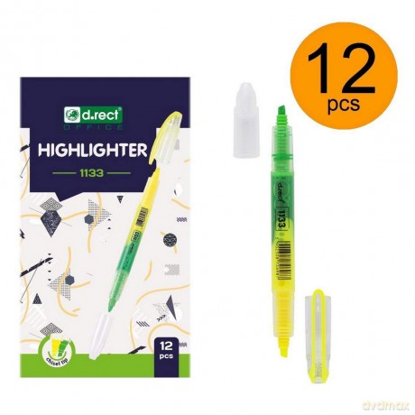 Zakreślacz D.Rect Duo 1133 Żółty/Zielony 12szt