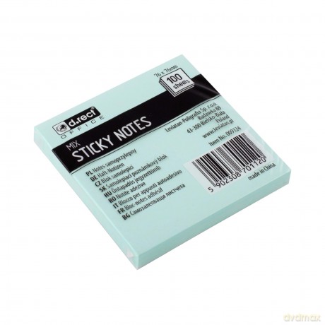 Notes Samoprzylepny D.Rect 76x76mm Mix Kolor