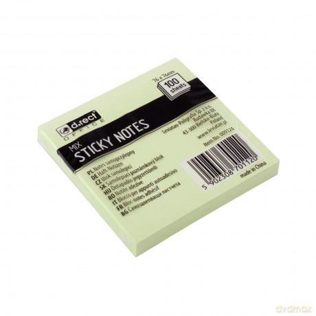 Notes Samoprzylepny D.Rect 76x76mm Mix Kolor