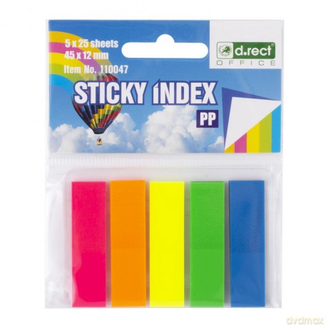 Zakładki Indeksujące Pp 45x12mm 5x25szt 30szt
