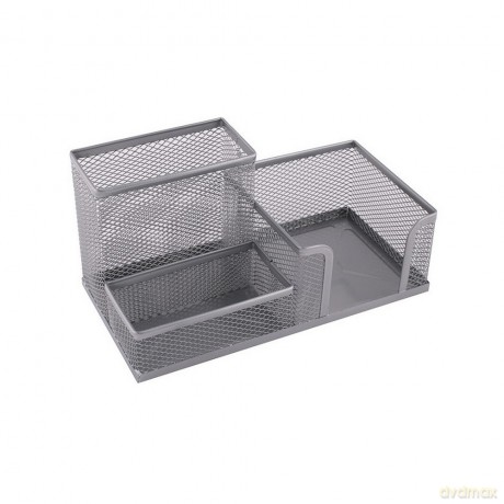 Przybornik Na Biurko Siatka 205x103x98mm Srebrny