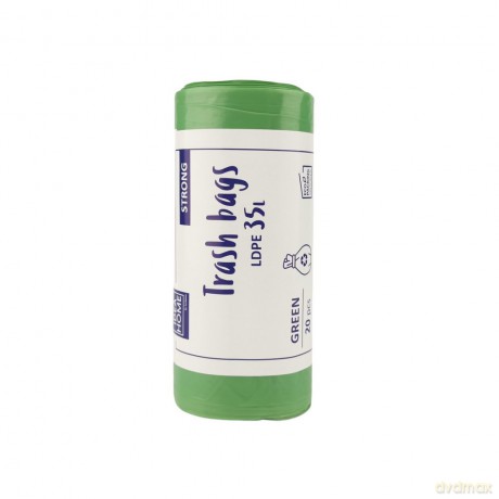 Worki Ih Ldpe Mocny 35l Zielony 20szt