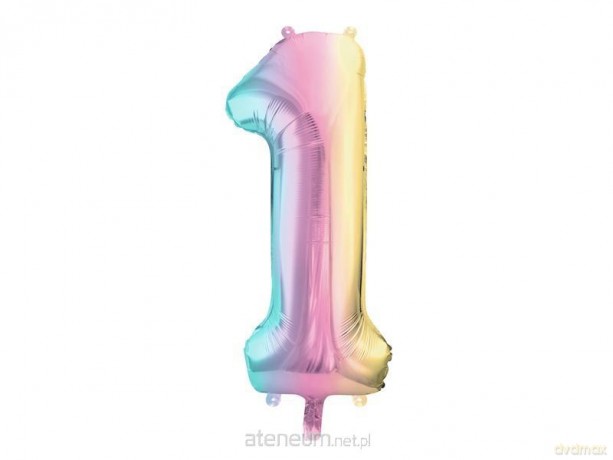 Balon foliowy 1 pastelowy tęczowy 86cm