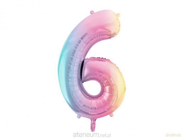 Balon foliowy 6 pastelowy tęczowy 86cm