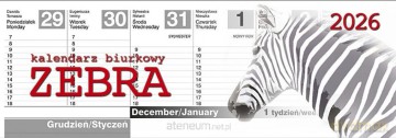 Kalendarz 2026 biurkowy Zebra [KALENDARZ]