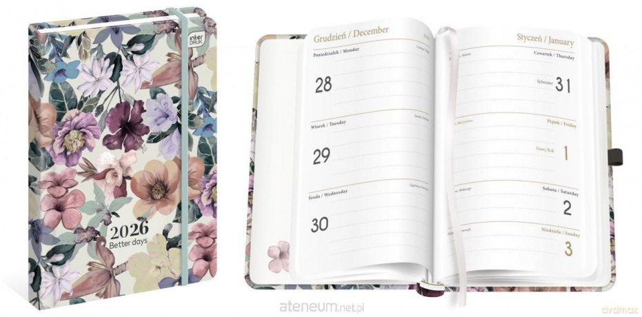 Kalendarz 2026 książkowy B6/192K Mat+UV Flowers [KALENDARZ]