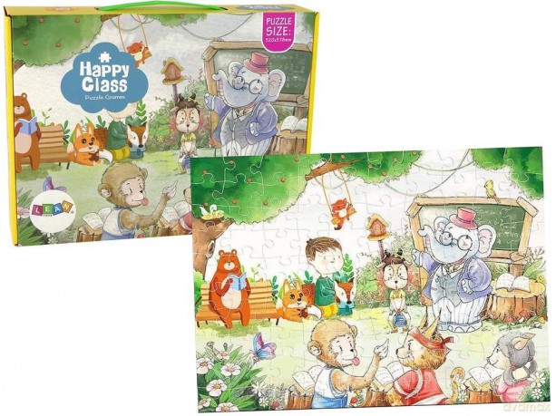 LEAN TOYS 100 el. Szkoła dla zwierząt [PUZZLE]