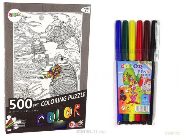 LEAN TOYS 500 el. do kolorowania Ocean [PUZZLE]