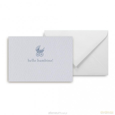 Mini kartka hello bambino blue