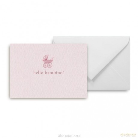 Mini kartka hello bambino pink