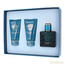 Versace Eros Men Zestaw - woda toaletowa 50 ml spray + balsam po goleniu 50 ml + żel pod prysznic 50 ml [KOSMETYKI]