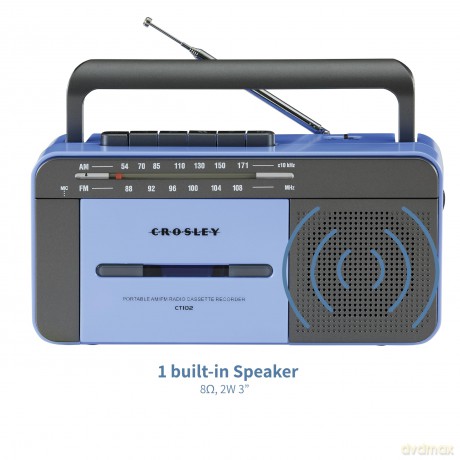 Crosley (Uk Version): Ct102 Cassette Player (Blue/Grey) (UK Adapter)