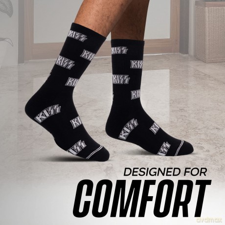 Kiss: Kiss All Over Logo Crew Socks (One Size)