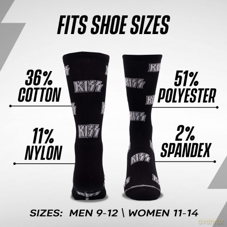 Kiss: Kiss All Over Logo Crew Socks (One Size)