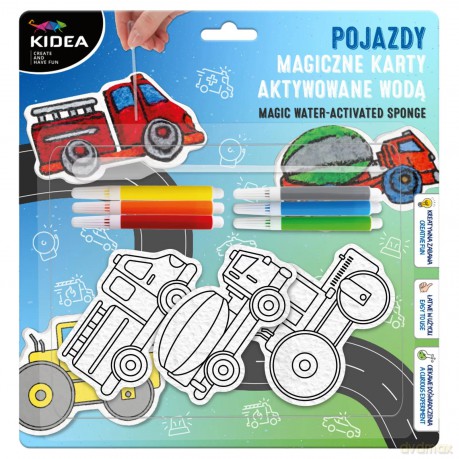Magiczne karty aktywowane wodą pojazdy