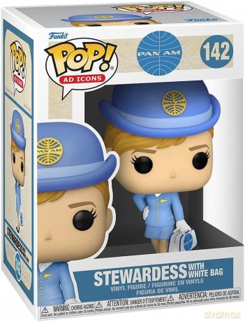 Funko POP! Ad Icons: Pan Am Stewardess Am - Stewardess1 - White Bag - Pan-Am
