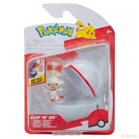 POKEMON Clip N Go Figurka Scorbunny Seria 19, figurka