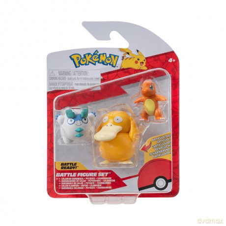 POKEMON Figurki Bitewne 3Pak Charmander Galarian Darumaka Psyduck Seria 19, figurki