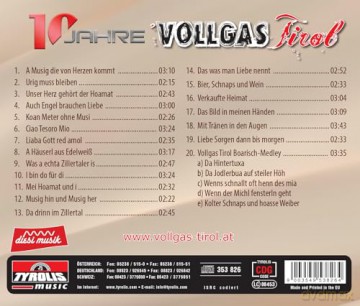 Vollgas Tirol: 10 Jahre [CD]