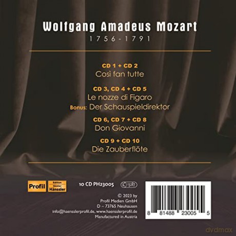 Wolfgang Amadeus Mozart: 5 Mozart-Opern (Historische Einspielungen aus Wien 1955) [10CD]