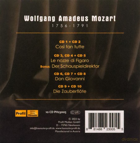 Wolfgang Amadeus Mozart: 5 Mozart-Opern (Historische Einspielungen aus Wien 1955) [10CD]