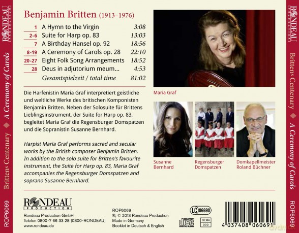 Benjamin Britten: A Ceremony of Carols op.28 [CD]