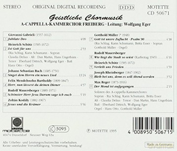A-Cappella-Kammerchor Freiberg - Geistliche Chormusik [CD]