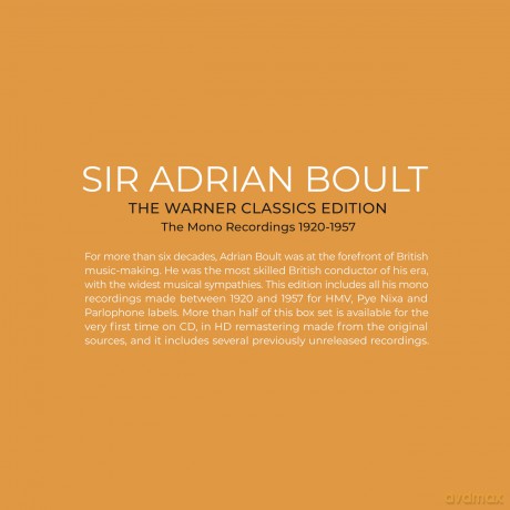 Adrian Boult - The Warner Classics Edition (Mono Recordings 1920-1957 on HMV, Pye Nixa & Parlophone) [36CD]