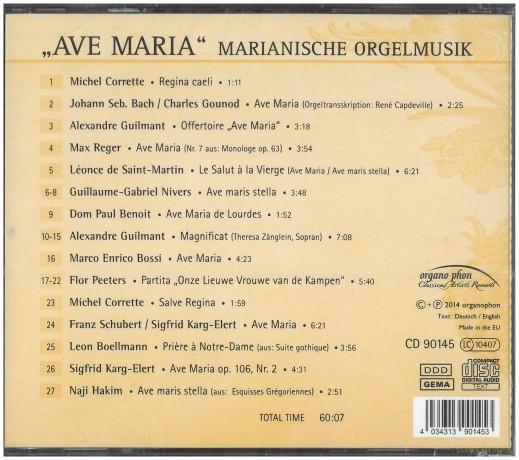 Andreas Boltz - Ave Maria (Marianische Orgelmusik) [CD]