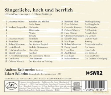 Andreas Reibenspies - Saengerliebe, hoch und herrlich (Uhland-Vertonungen) [CD]